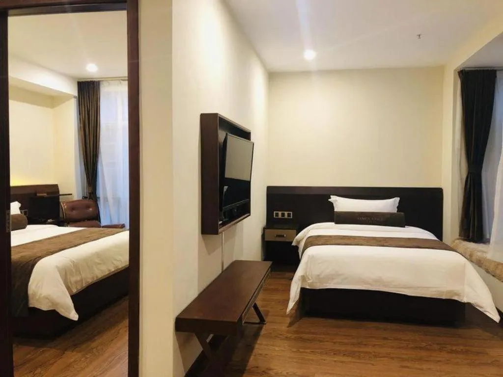 Bed in James Joyce Coffetel Wuhan Huanlegu Renhe Road Subway Station