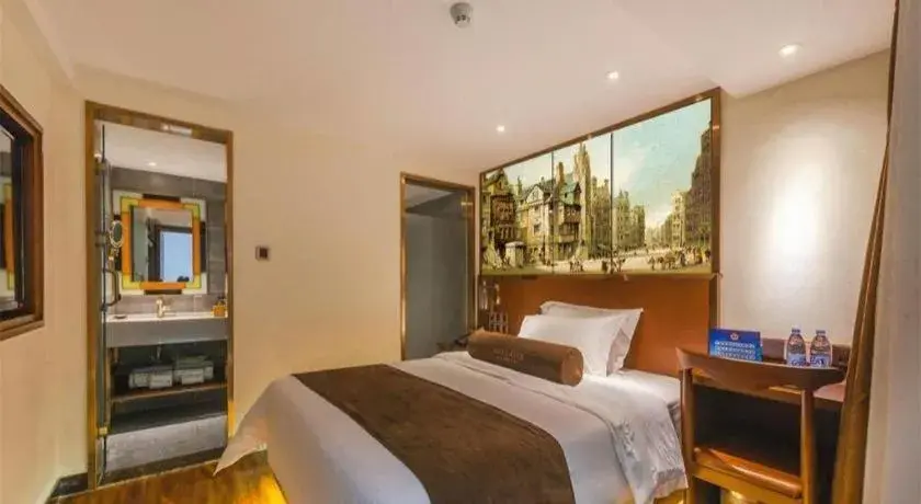 Bed in James Joyce Coffetel Beijing Qianmen Branch Bed in James Joyce Coffetel Beijing Qianmen Branch