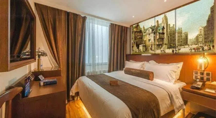 Bed in James Joyce Coffetel Beijing Qianmen Branch Bed in James Joyce Coffetel Beijing Qianmen Branch