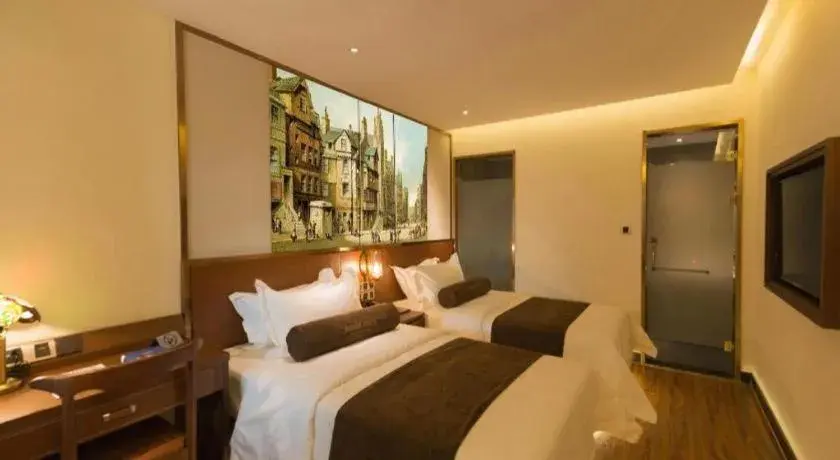 Bed in James Joyce Coffetel Beijing Qianmen Branch Bed in James Joyce Coffetel Beijing Qianmen Branch