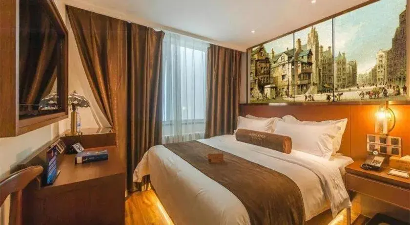 Bed in James Joyce Coffetel Beijing Qianmen Branch Bed in James Joyce Coffetel Beijing Qianmen Branch