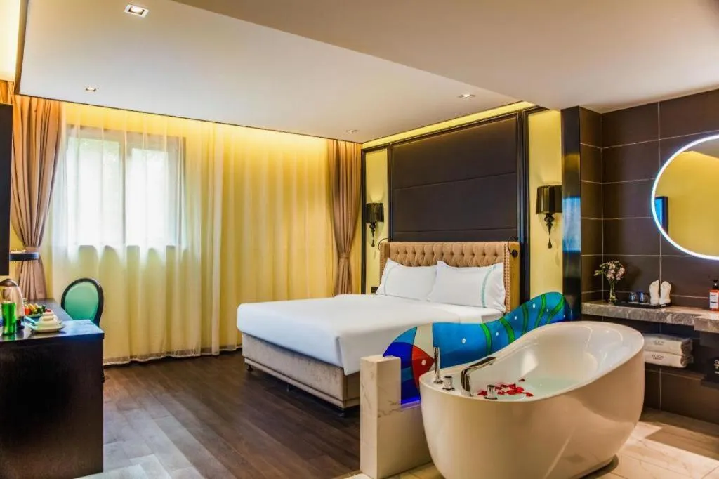 Bed in Xana Hotelle Beijing Olympic Park South Lishuiqiao Metro Station