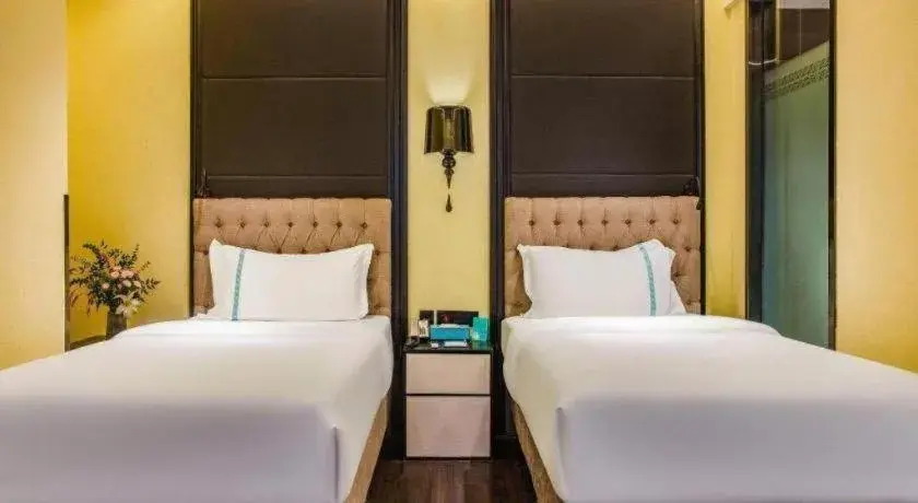 Bed in Xana Hotelle Beijing Olympic Park South Lishuiqiao Metro Station Bed in Xana Hotelle Beijing Olympic Park South Lishuiqiao Metro Station