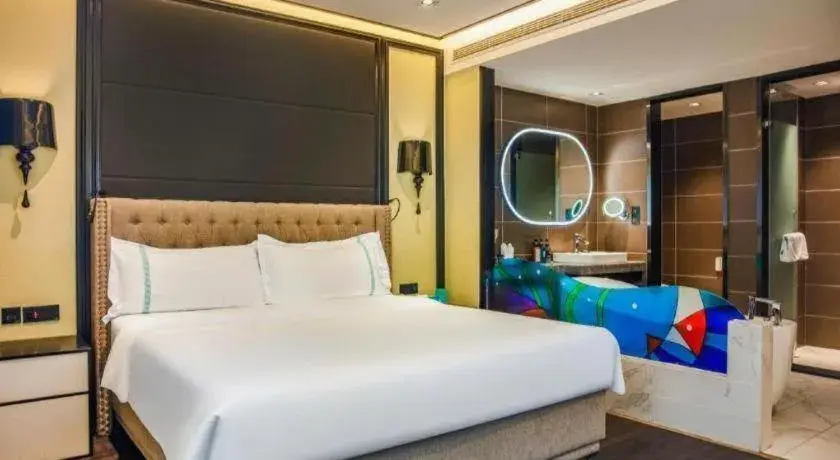 Bed in Xana Hotelle Beijing Olympic Park South Lishuiqiao Metro Station Bed in Xana Hotelle Beijing Olympic Park South Lishuiqiao Metro Station