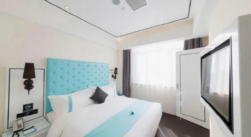 Bed in Xana Hotelle Shijiazhuang Zhongchu Plaza Shizhuang Metro Station