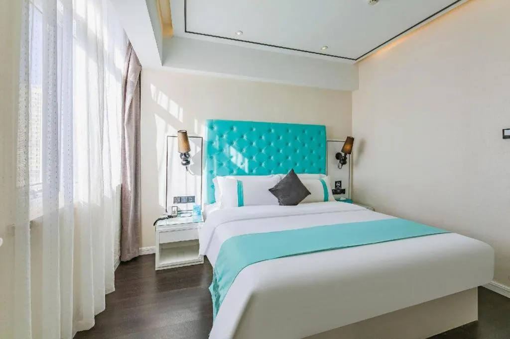 Bed in Xana Hotelle Shijiazhuang Zhongchu Plaza Shizhuang Metro Station