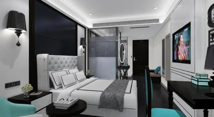 Bed in Xana Hotelle Shijiazhuang Zhongchu Plaza Shizhuang Metro Station