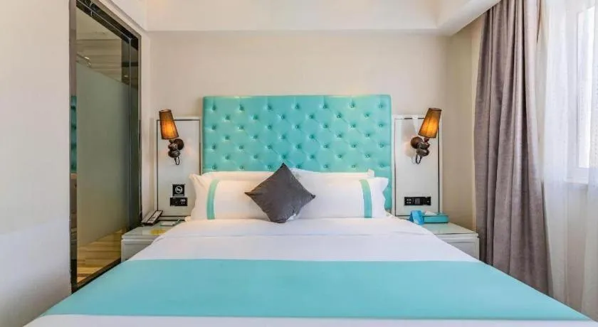 Bed in Xana Hotelle Shijiazhuang Zhongchu Plaza Shizhuang Metro Station