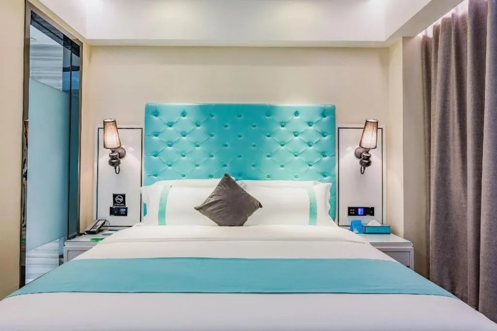 Bed in Xana Hotelle Shijiazhuang Zhongchu Plaza Shizhuang Metro Station