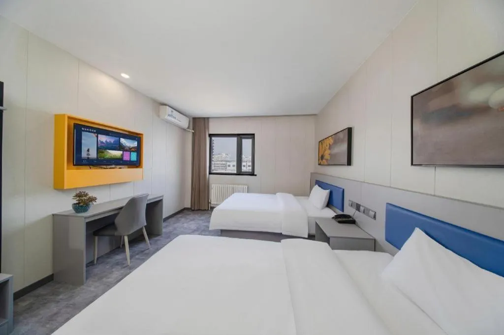 Bed in 7 Days Inn Tai'an Dongpingxi Hualian