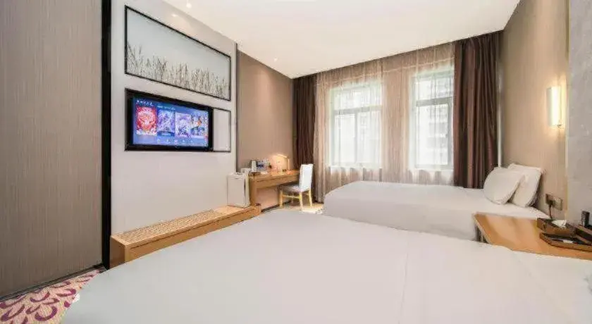 Bed in Lavande Hotel Xi'an 1st Fengcheng Road Municipal Library Metro Station Bed in Lavande Hotel Xi'an 1st Fengcheng Road Municipal Library Metro Station