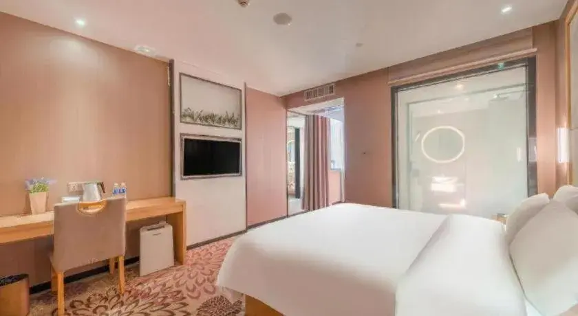 Bed in Lavande Hotels Guangzhou Jiahe Wanggang Metro Station Junhe Avenue Bed in Lavande Hotels Guangzhou Jiahe Wanggang Metro Station Junhe Avenue