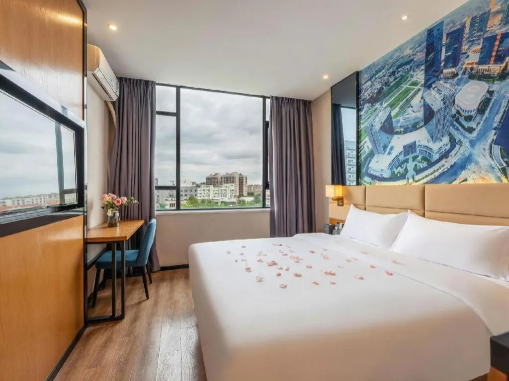 Bed in Chonpines Hotel North Xiamen Station Jimei University