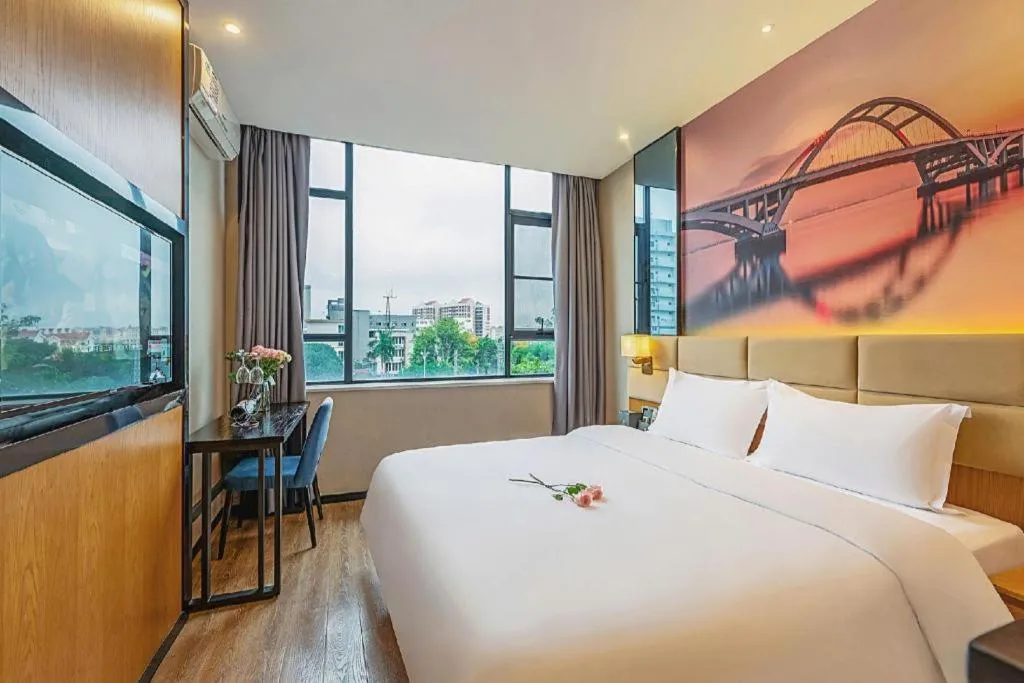 Bed in Chonpines Hotel North Xiamen Station Jimei University