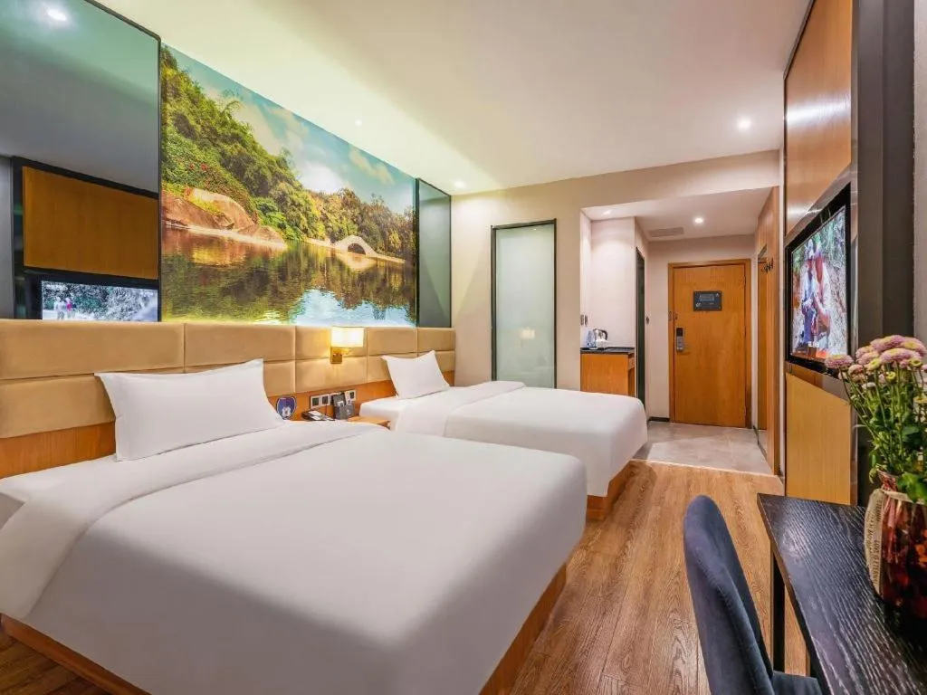 Bed in Chonpines Hotel North Xiamen Station Jimei University