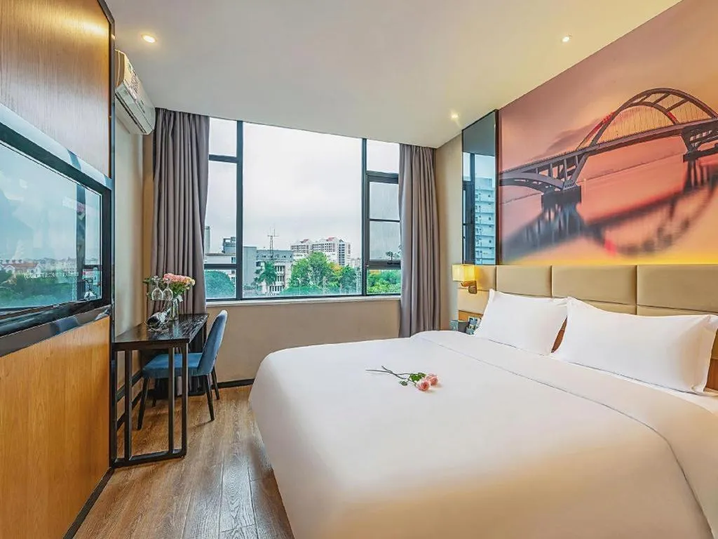 Bed in Chonpines Hotel North Xiamen Station Jimei University