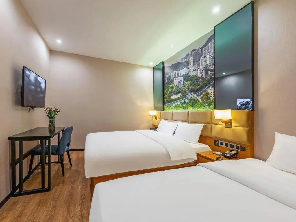 Bed in Chonpines Hotel North Xiamen Station Jimei University