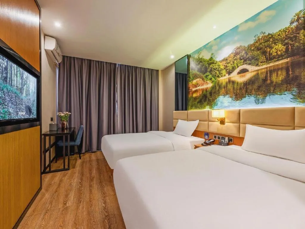 Bed in Chonpines Hotel North Xiamen Station Jimei University