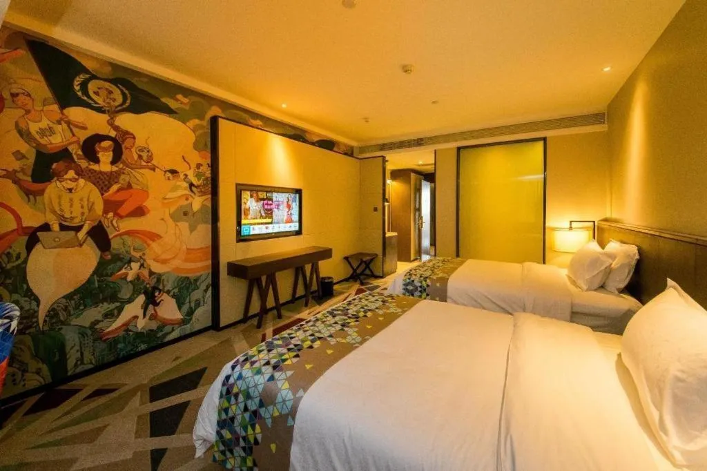 Bed in ZMAX Hotel Guangzhou Luogang Science City Shenzhou Road Metro Station