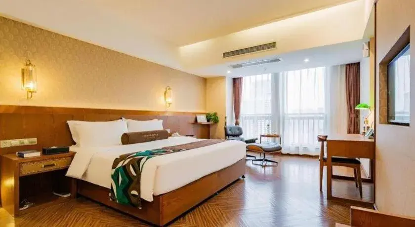 Bed in James Joyce Coffetel Chengdu Century City Convention and Exhibition Center Bed in James Joyce Coffetel Chengdu Century City Convention and Exhibition Center