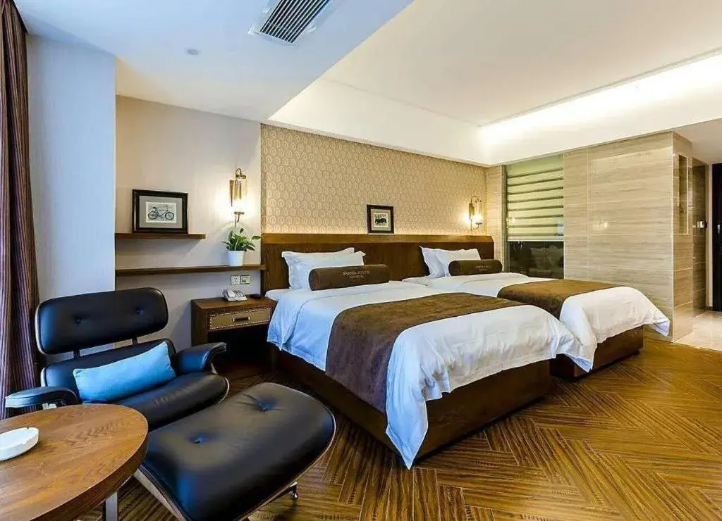 Bed in James Joyce Coffetel Chengdu Century City Convention and Exhibition Center Bed in James Joyce Coffetel Chengdu Century City Convention and Exhibition Center