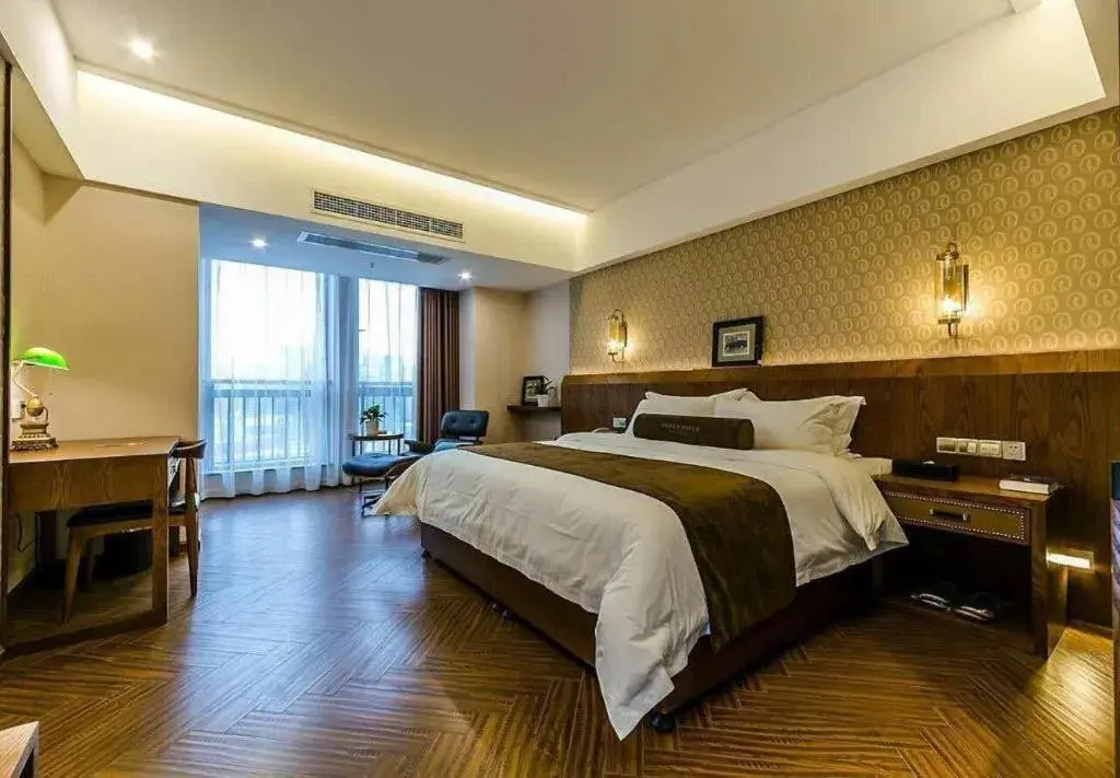 Bed in James Joyce Coffetel Chengdu Century City Convention and Exhibition Center Bed in James Joyce Coffetel Chengdu Century City Convention and Exhibition Center