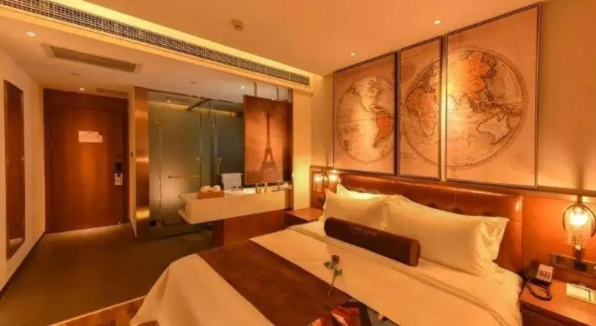 Bed in James Joyce Coffetel·Beijing Yizhuang Development Zone Dazu Square Tongji Road