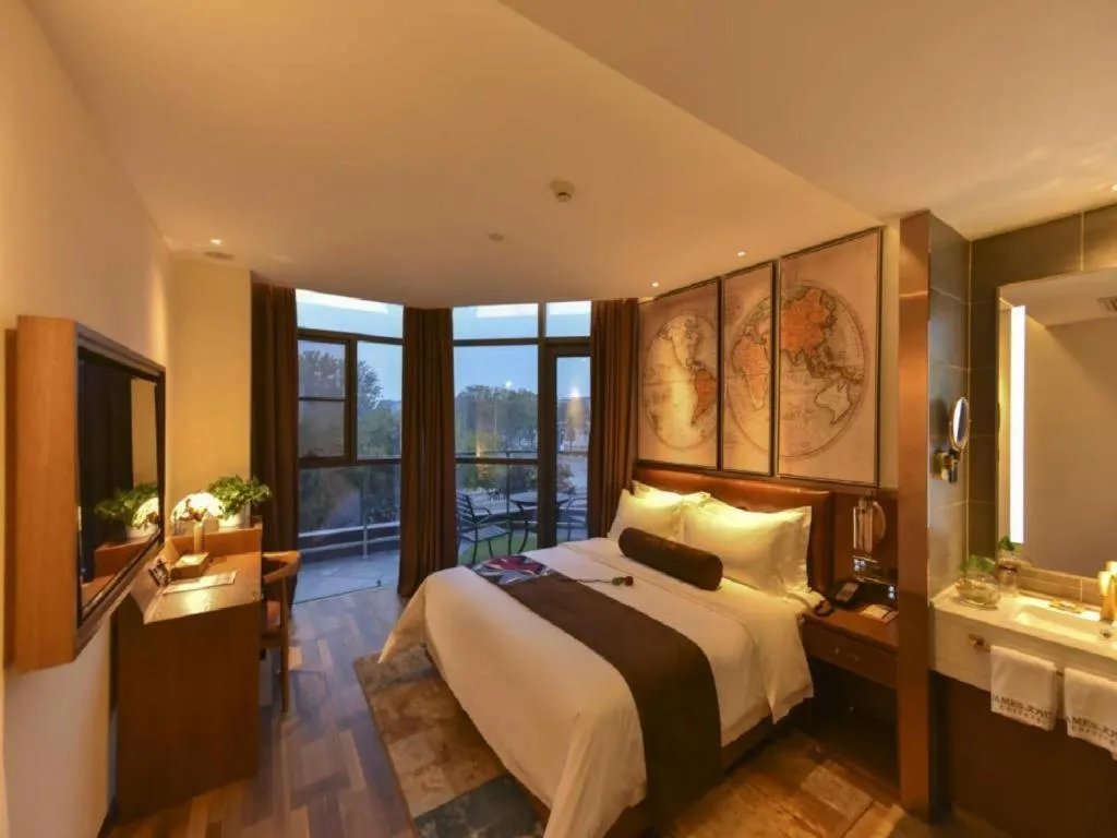 Bed in James Joyce Coffetel·Beijing Yizhuang Development Zone Dazu Square Tongji Road