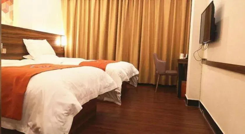 Bed in PAI Hotel Guangzhou Baiyun International Airport Zhongluotan Zhuliao Metro Station Bed in PAI Hotel Guangzhou Baiyun International Airport Zhongluotan Zhuliao Metro Station