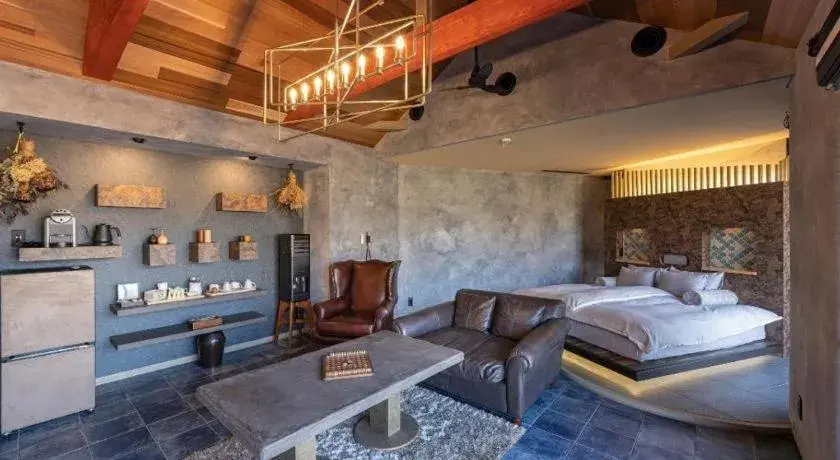 Bed in Yufuin Luxury Villa -zakuro- Bed in Yufuin Luxury Villa -zakuro-