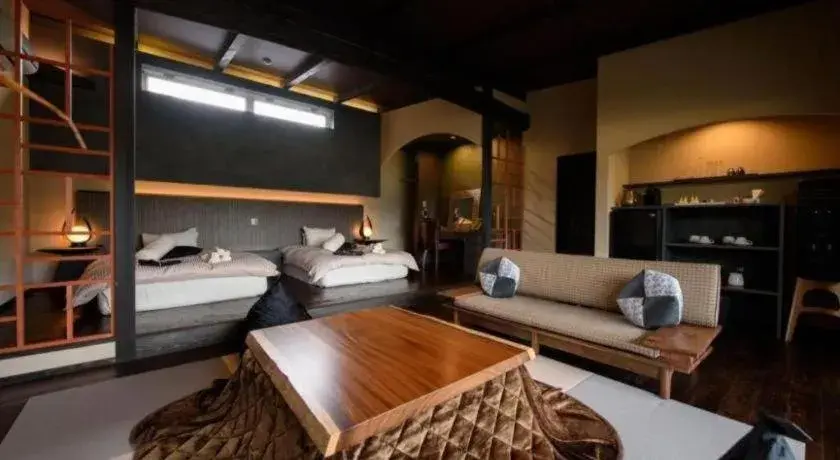 Bed in Yufuin Luxury Villa -zakuro- Bed in Yufuin Luxury Villa -zakuro-