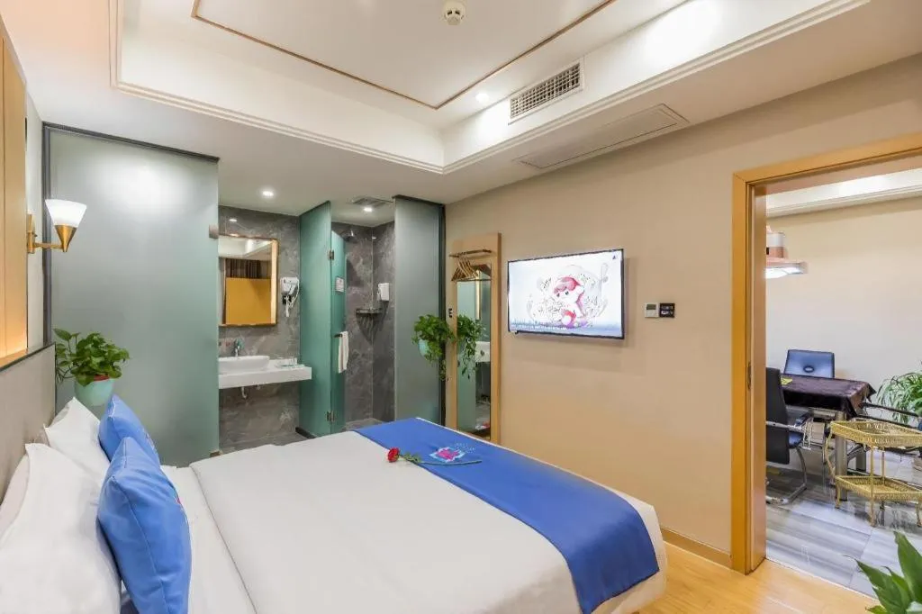 Bed in PAI Hotel·Chengdu Jintang Huaikou Huaizhou Avenue