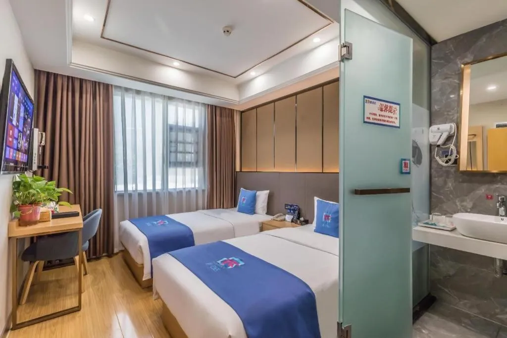 Bed in PAI Hotel·Chengdu Jintang Huaikou Huaizhou Avenue