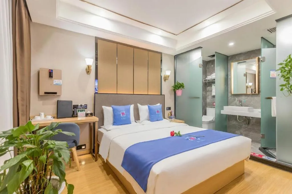 Bed in PAI Hotel·Chengdu Jintang Huaikou Huaizhou Avenue