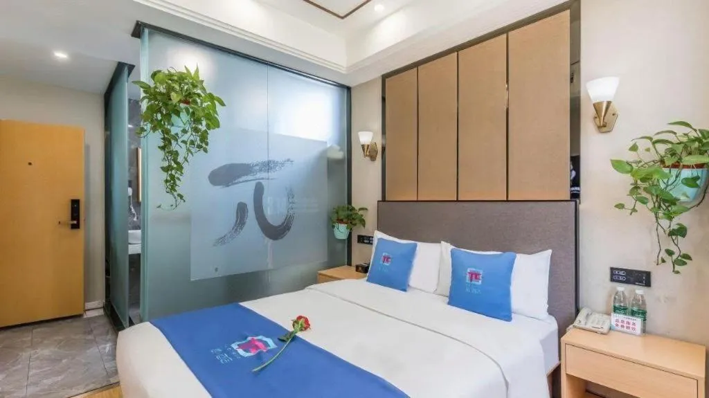 Bed in PAI Hotel·Chengdu Jintang Huaikou Huaizhou Avenue