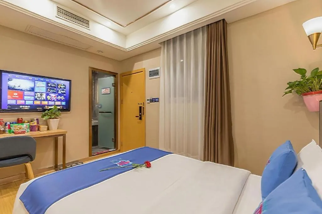 Bed in PAI Hotel·Chengdu Jintang Huaikou Huaizhou Avenue