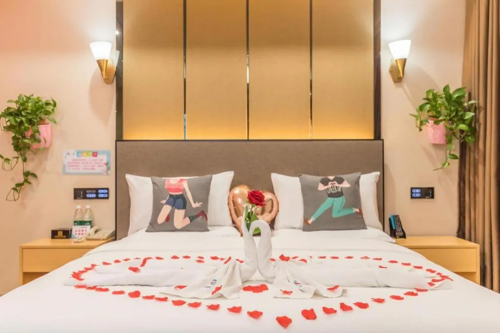 Bed in PAI Hotel·Chengdu Jintang Huaikou Huaizhou Avenue