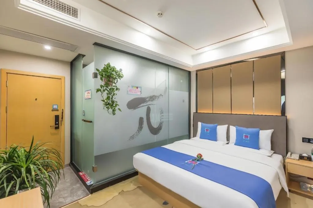 Bed in PAI Hotel·Chengdu Jintang Huaikou Huaizhou Avenue