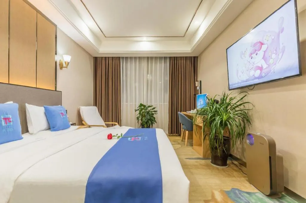 Bed in PAI Hotel·Chengdu Jintang Huaikou Huaizhou Avenue