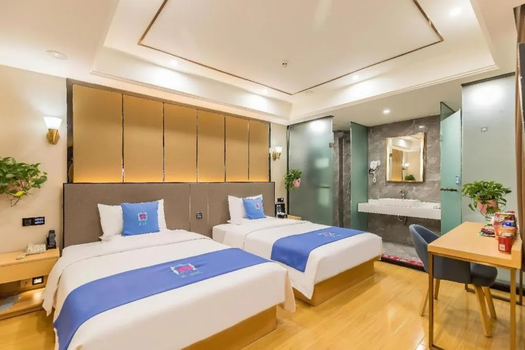 Bed in PAI Hotel·Chengdu Jintang Huaikou Huaizhou Avenue
