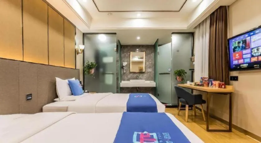 Bed in PAI Hotel·Chengdu Jintang Huaikou Huaizhou Avenue
