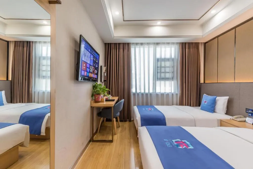 Bed in PAI Hotel·Chengdu Jintang Huaikou Huaizhou Avenue