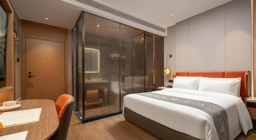 Bed in PAI Hotel·Chengdu Jintang Huaikou Huaizhou Avenue