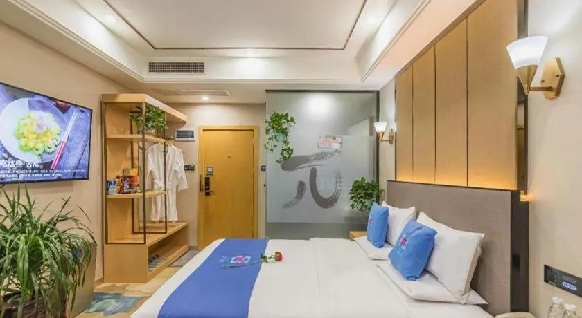 Bed in PAI Hotel·Chengdu Jintang Huaikou Huaizhou Avenue