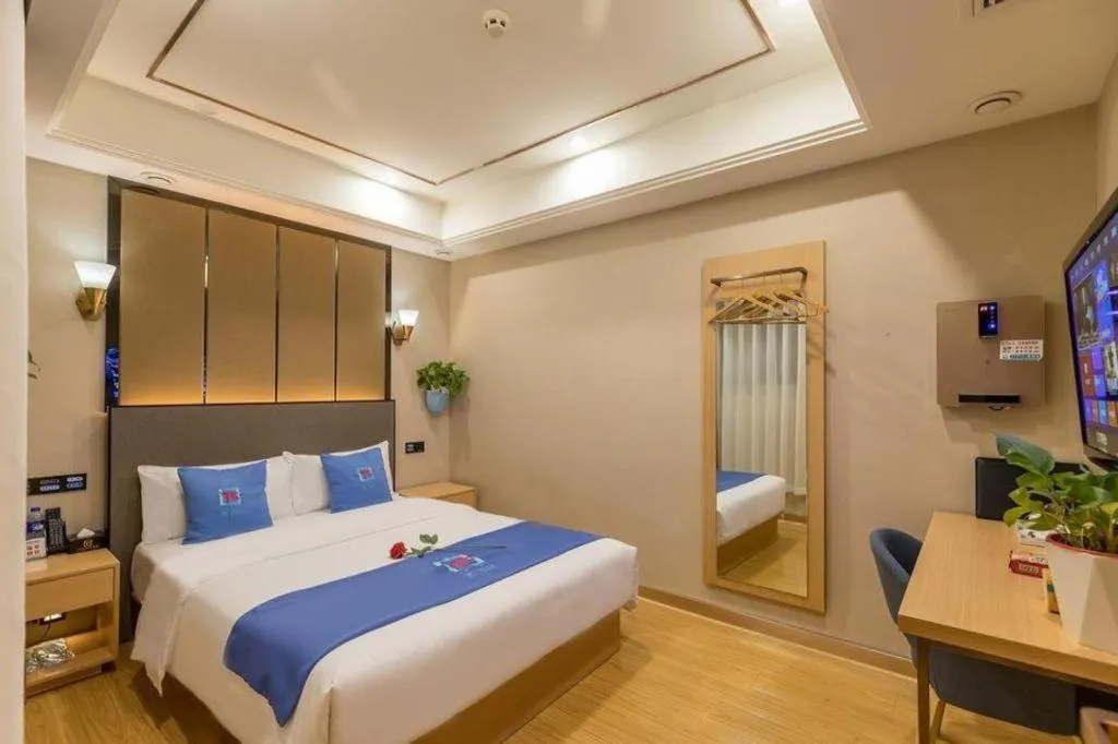 Bed in PAI Hotel·Chengdu Jintang Huaikou Huaizhou Avenue
