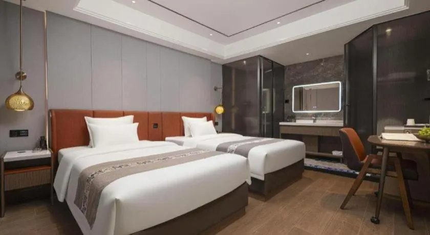 Bed in PAI Hotel·Chengdu Jintang Huaikou Huaizhou Avenue
