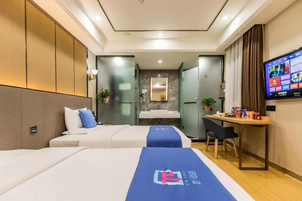 Bed in PAI Hotel·Chengdu Jintang Huaikou Huaizhou Avenue