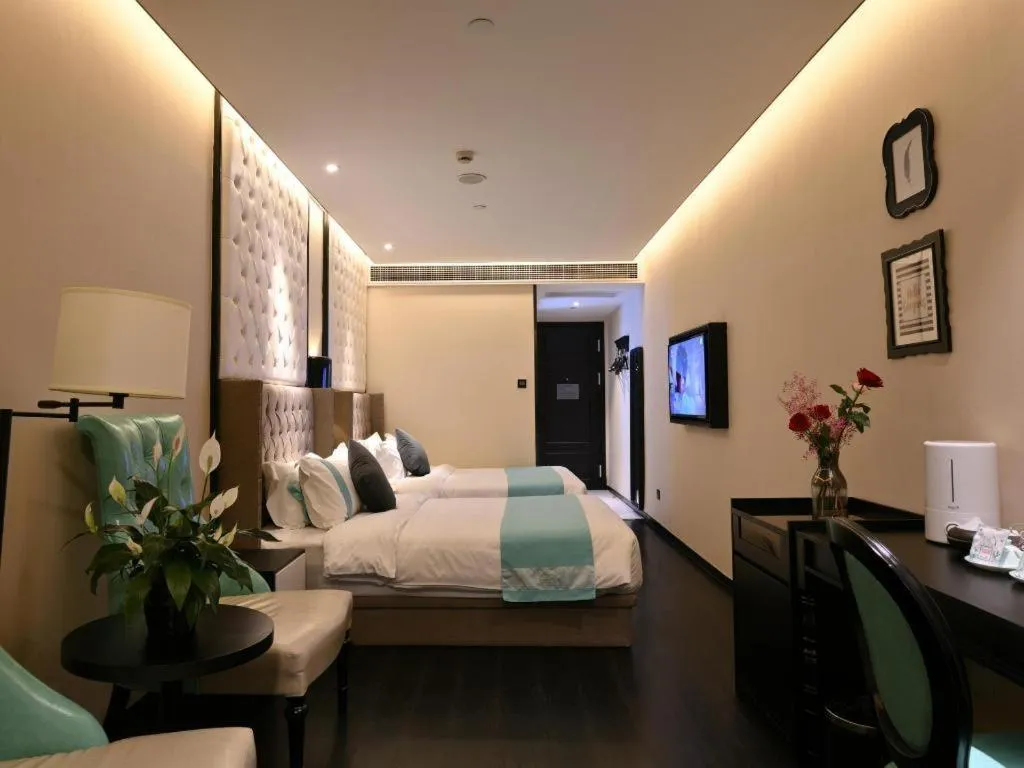 Bed in Xana Hotelle Shaghai Hongqiao Hub National Exhibition Center Qibao Lianming Road