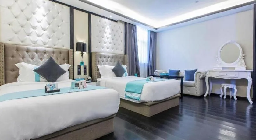 Bed in Xana Hotelle Shaghai Hongqiao Hub National Exhibition Center Qibao Lianming Road