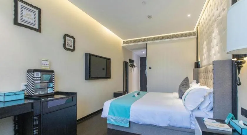 Bed in Xana Hotelle Shaghai Hongqiao Hub National Exhibition Center Qibao Lianming Road